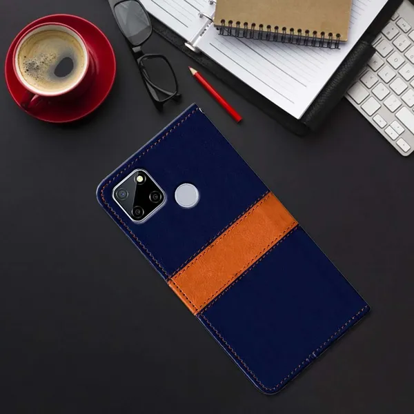 Multicolor_Artificial_Leather_Realme_C12_Flip_Cover