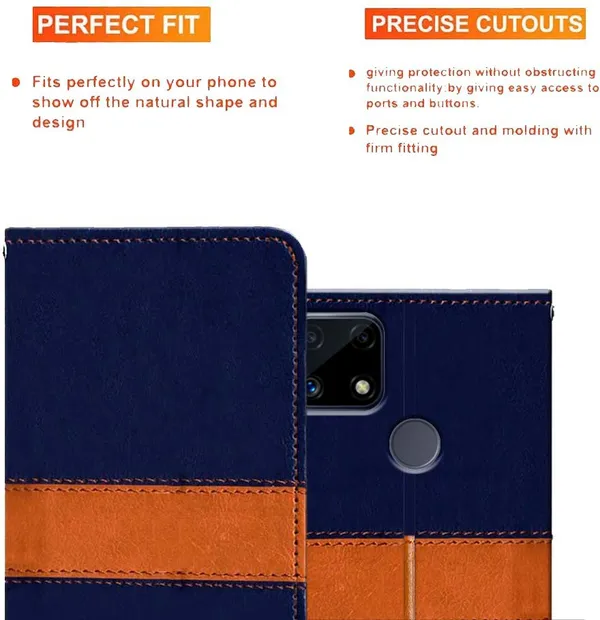Multicolor_Artificial_Leather_Realme_C25_Flip_Cover