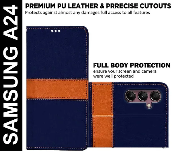Multicolor_Artificial_Leather_Samsung_A24_Flip_Cover