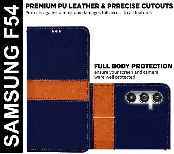 Multicolor_Artificial_Leather_Samsung_F54_Flip_Cover