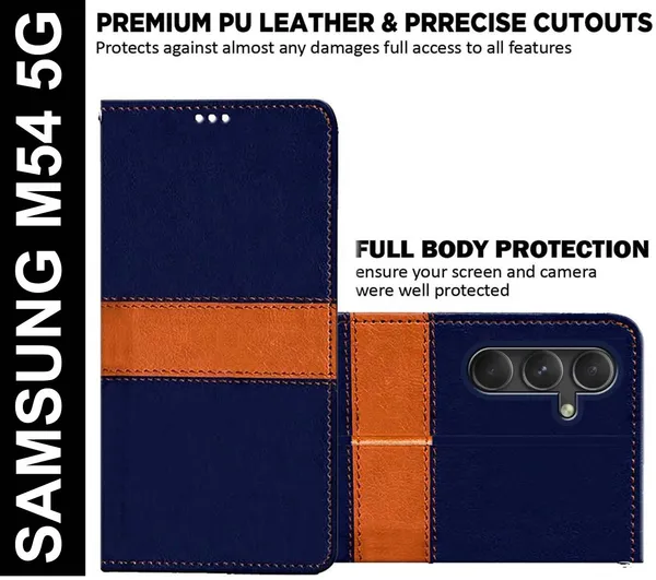 Multicolor_Artificial_Leather_Samsung_M54_5G_Flip_Cover