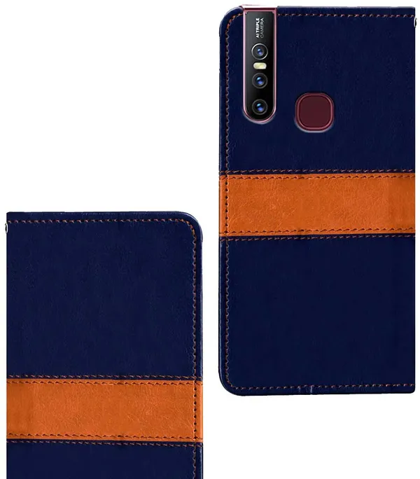Multicolor_Artificial_Leather_Vivo_V15_Flip_Cover
