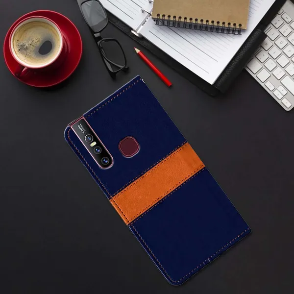 Multicolor_Artificial_Leather_Vivo_V15_Flip_Cover