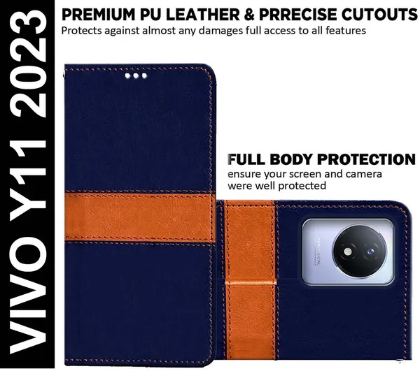 Multicolor_Artificial_Leather_Vivo_Y11_2023_Flip_Cover
