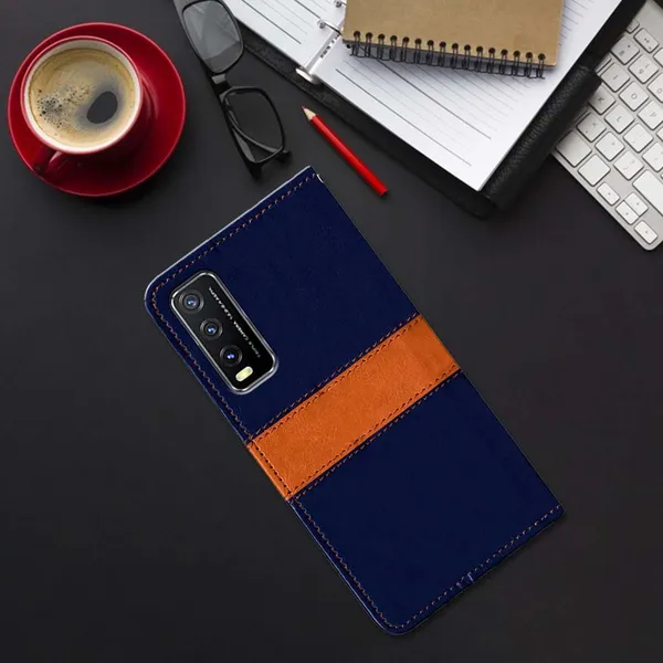 Multicolor_Artificial_Leather_Vivo_Y12S_Flip_Cover