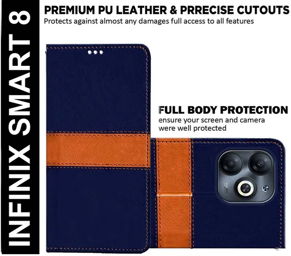 Multicolor_Artificial_Leather_Infinix_Smart_8_Back_Cover