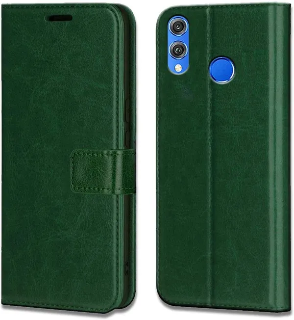 Green_Leather_Honor_8X_Flip_Cover