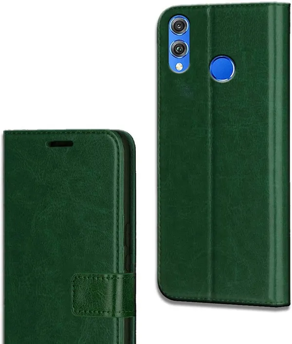 Green_Leather_Honor_8X_Flip_Cover
