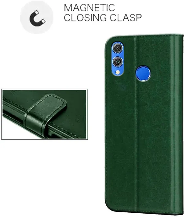 Green_Leather_Honor_8X_Flip_Cover