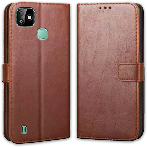 Brown_Leather_Infinix_Smart_HD_2021_Flip_Cover