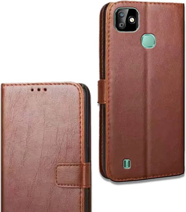 Brown_Leather_Infinix_Smart_HD_2021_Flip_Cover