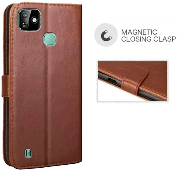 Brown_Leather_Infinix_Smart_HD_2021_Flip_Cover
