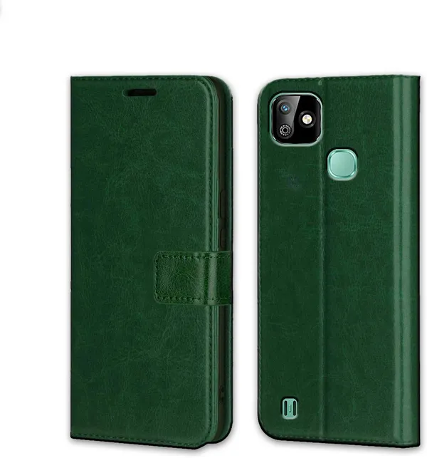 Green_Leather_Infinix_Smart_HD_2021_Flip_Cover