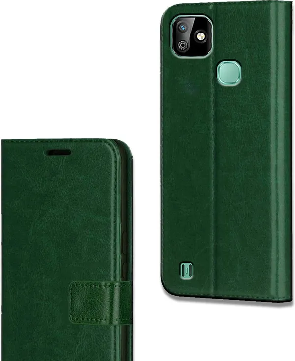 Green_Leather_Infinix_Smart_HD_2021_Flip_Cover