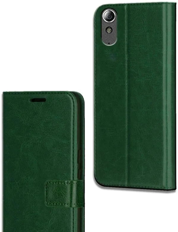 Green_Leather_Lenovo_A6000_Flip_Cover