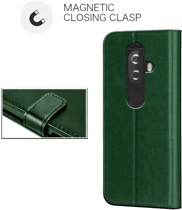 Green_Leather_Lenovo_K8_Plus_Flip_Cover