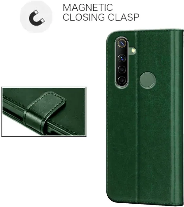 Green_Leather_Realme_Narzo_10_Flip_Cover
