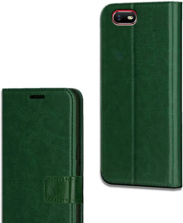 Green_Leather_Oppo_A1K_Flip_Cover
