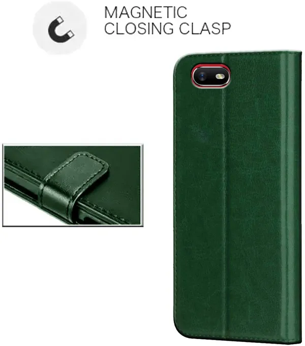 Green_Leather_Oppo_A1K_Flip_Cover