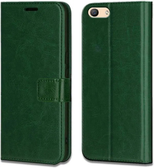 Green_Leather_Oppo_F1s_Flip_Cover