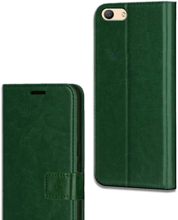 Green_Leather_Oppo_F1s_Flip_Cover