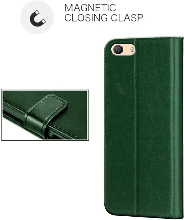 Green_Leather_Oppo_F1s_Flip_Cover