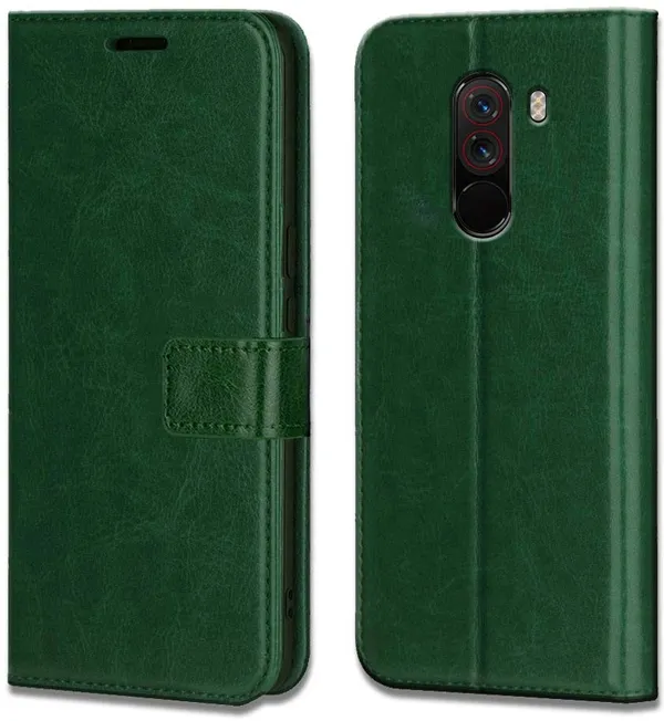 Green_Leather_POCO_F1_Flip_Cover