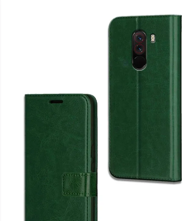 Green_Leather_POCO_F1_Flip_Cover