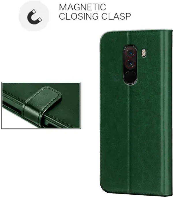 Green_Leather_POCO_F1_Flip_Cover
