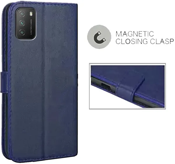 Blue_Leather_Poco_M3_Flip_Cover