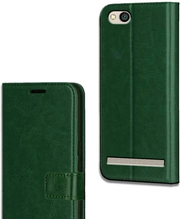 Green_Leather_Mi_Redmi_5A_Flip_Cover
