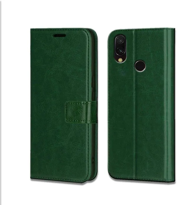 Green_Leather_Redmi_7_Flip_Cover