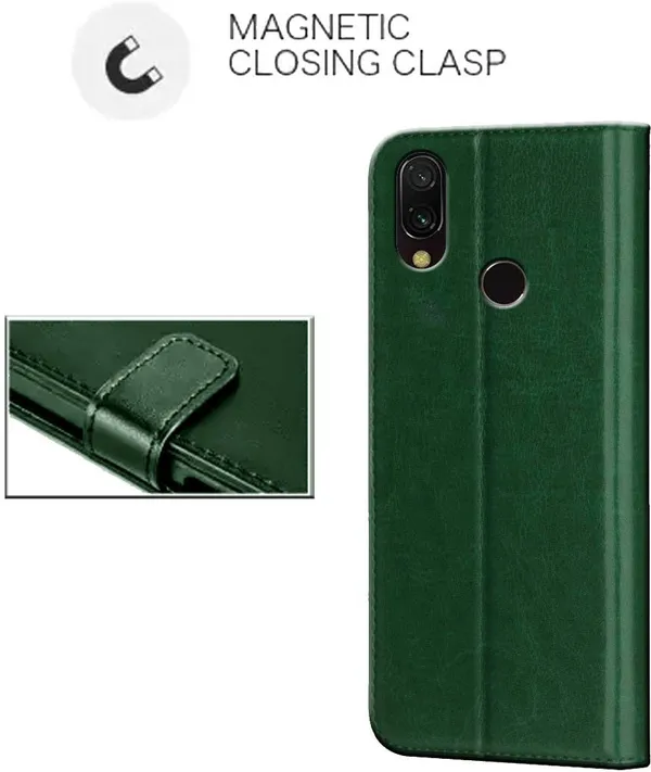Green_Leather_Redmi_7_Flip_Cover