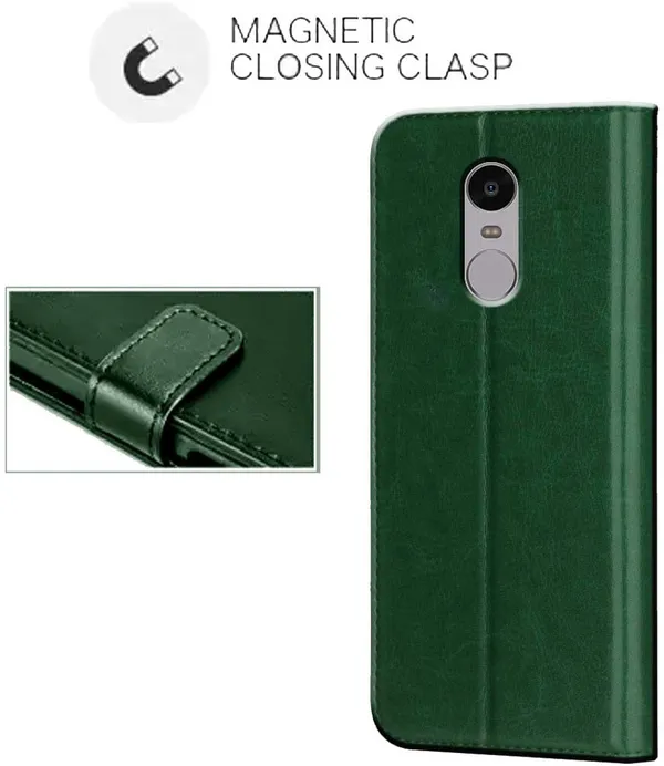 Green_Leather_Mi_Redmi_Note_4_Flip_Cover