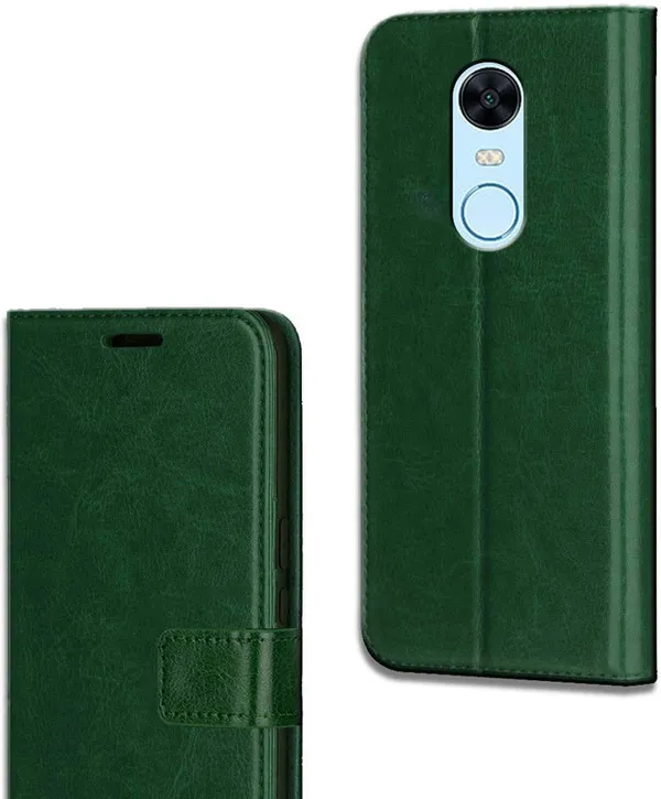 Green_Leather_Mi_Redmi_Note_5_Flip_Cover