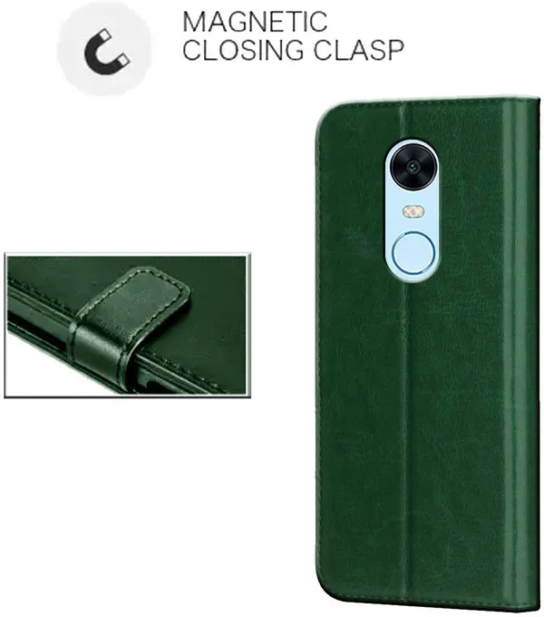 Green_Leather_Mi_Redmi_Note_5_Flip_Cover