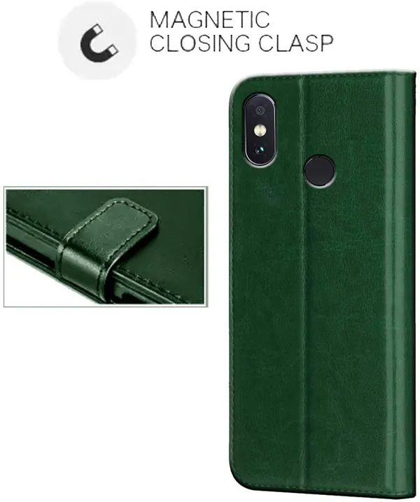 Green_Leather_Mi_Redmi_Note_5_Pro_Flip_Cover