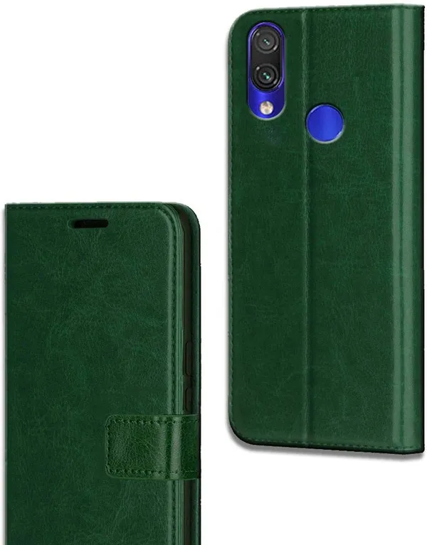 Green_Leather_Redmi_Note_7_Flip_Cover