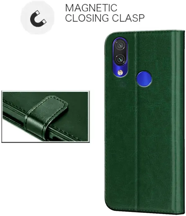Green_Leather_Redmi_Note_7_Pro_Flip_Cover