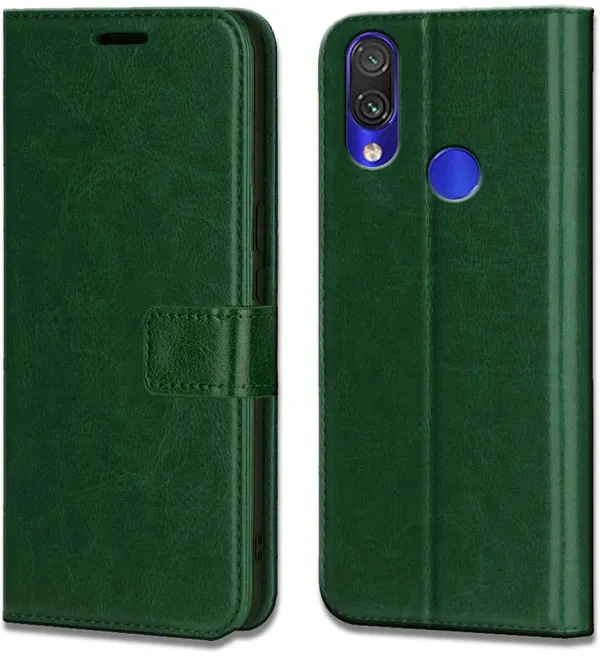 Green_Leather_Redmi_Note_7S_Flip_Cover