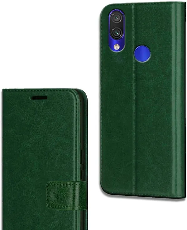 Green_Leather_Redmi_Note_7S_Flip_Cover