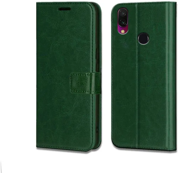 Green_Leather_Redmi_Y3_Flip_Cover