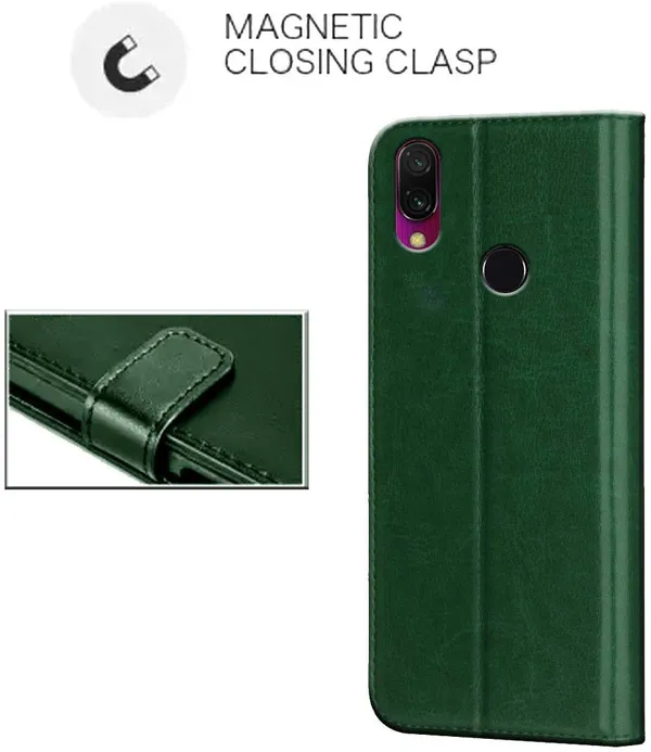 Green_Leather_Redmi_Y3_Flip_Cover