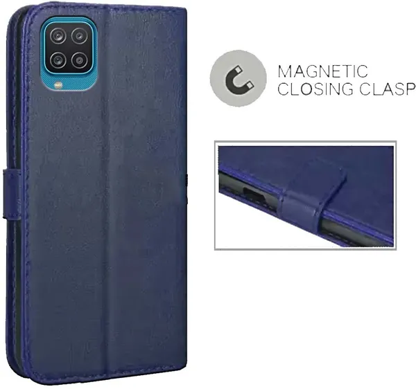 Blue_Leather_Samsung_Galaxy_A12_Flip_Cover