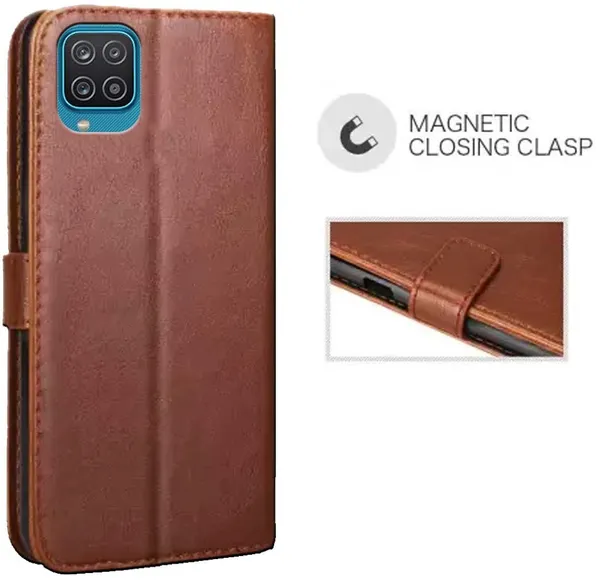 Brown_Leather_Samsung_Galaxy_A12_Flip_Cover