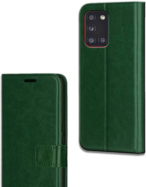 Green_Leather_Samsung_Galaxy_A31_Flip_Cover