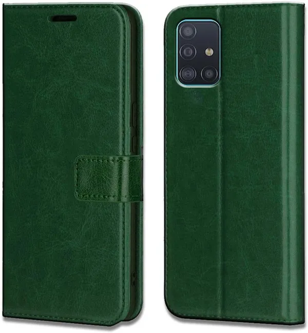 Green_Leather_Samsung_Galaxy_A51_Flip_Cover