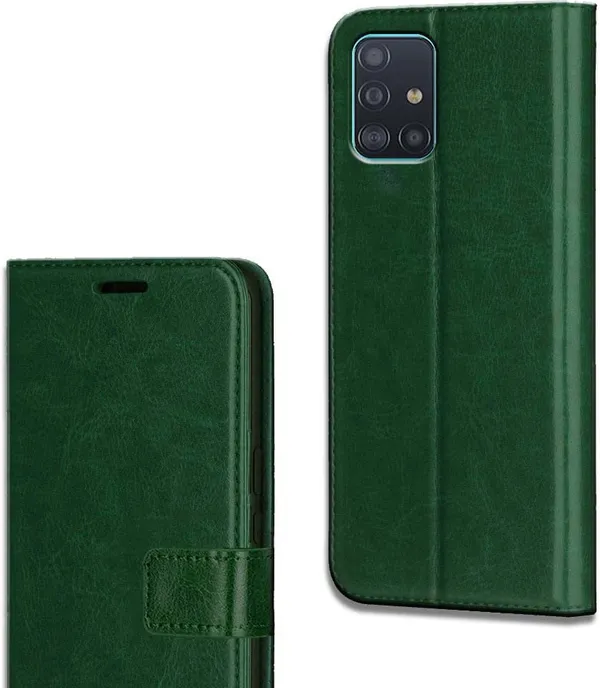Green_Leather_Samsung_Galaxy_A51_Flip_Cover