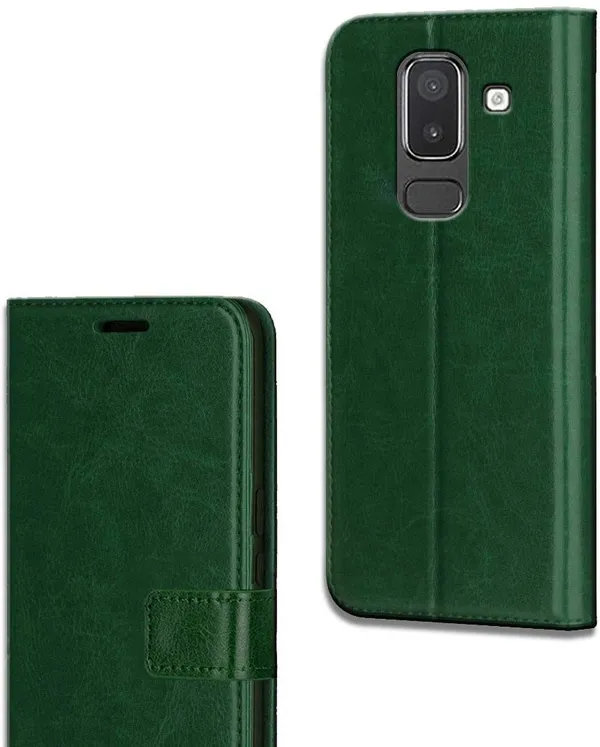 Green_Leather_Samsung_Galaxy_A6_Plus_Flip_Cover