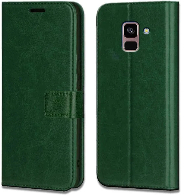 Green_Leather_Samsung_Galaxy_A8_Plus_Flip_Cover